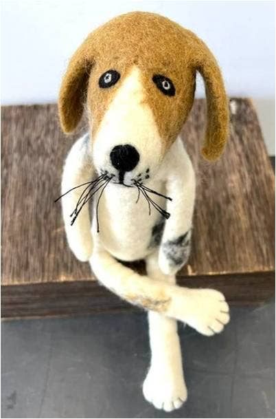 Felt Sitting Dog LARGE