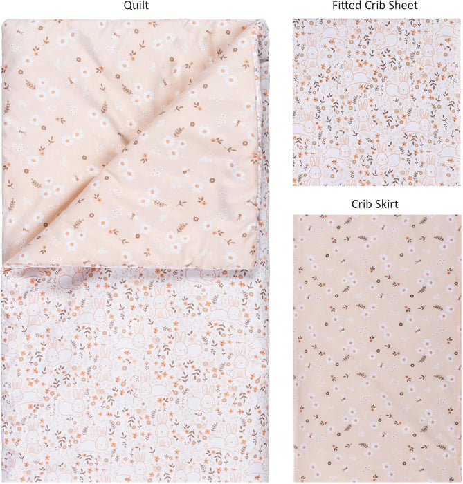 Sammy & Lou Cottontail Cloud Cottage Floral Breathable 3-Piece Baby Nursery