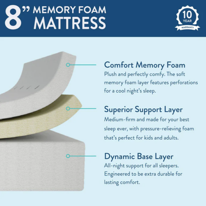 Maxtrix 8" Standard Memory Foam Mattress