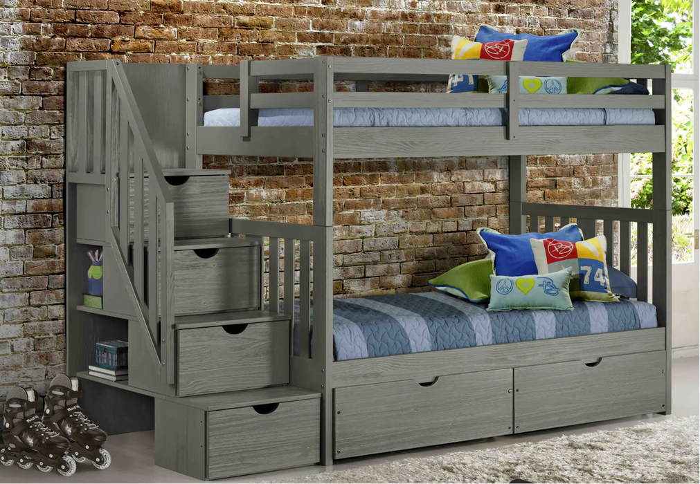 Innovations Staircase Twin over Twin Bunk Bed* Holds 400 lbs on each bed