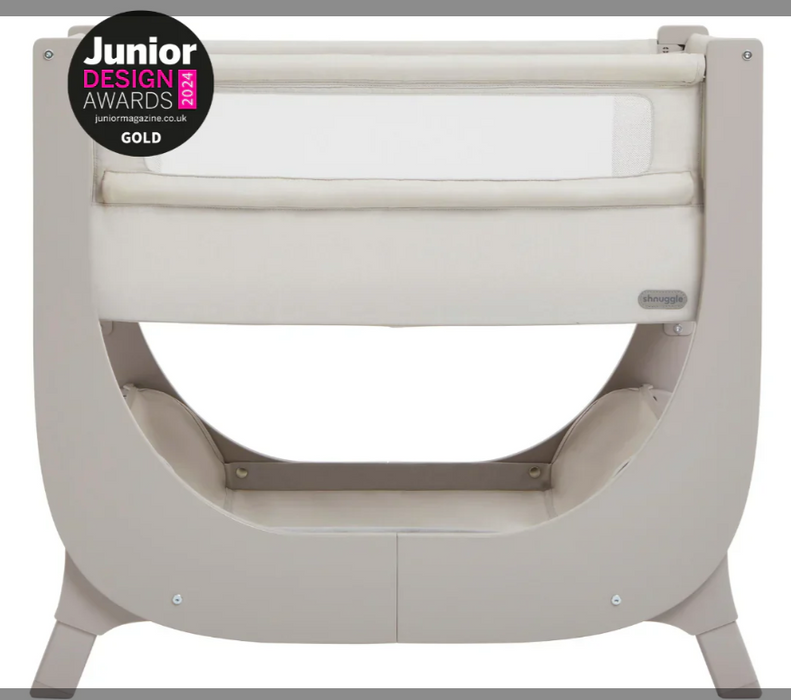Shnuggle Air Lite Bedside Bassinet | Height Adjustable Baby Bed with Mattress