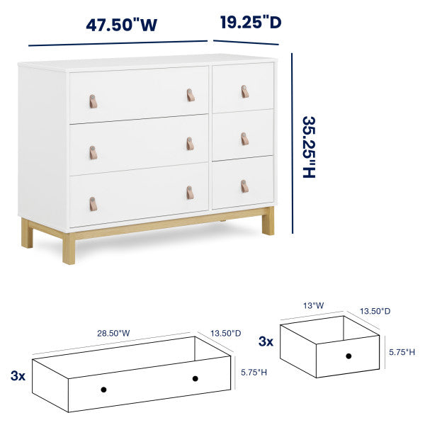 babyGap Legacy 6 Drawer Dresser with Leather Pulls and Interlocking Drawers
