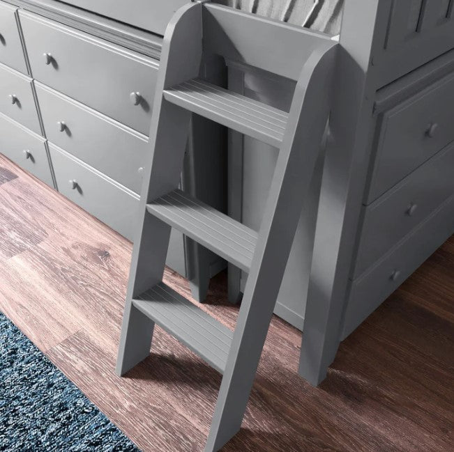 Jackpot Deluxe Twin Storage Loft Bed with Two Dressers