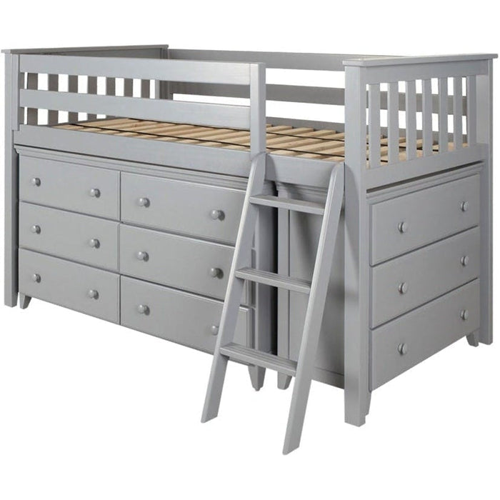 Jackpot Deluxe Twin Storage Loft Bed with Two Dressers