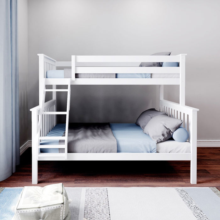 M3 Twin over Full Slat Bunk with Angle Ladder + Slat Rolls 400Lbs Rating on Each Bed