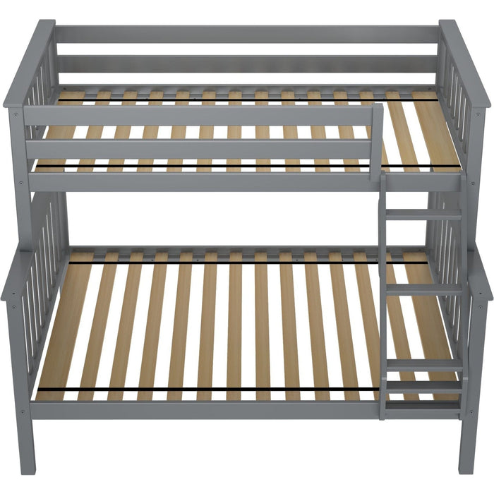 M3 Twin over Full Slat Bunk with Angle Ladder + Slat Rolls  400Lbs Rating on Each Bed