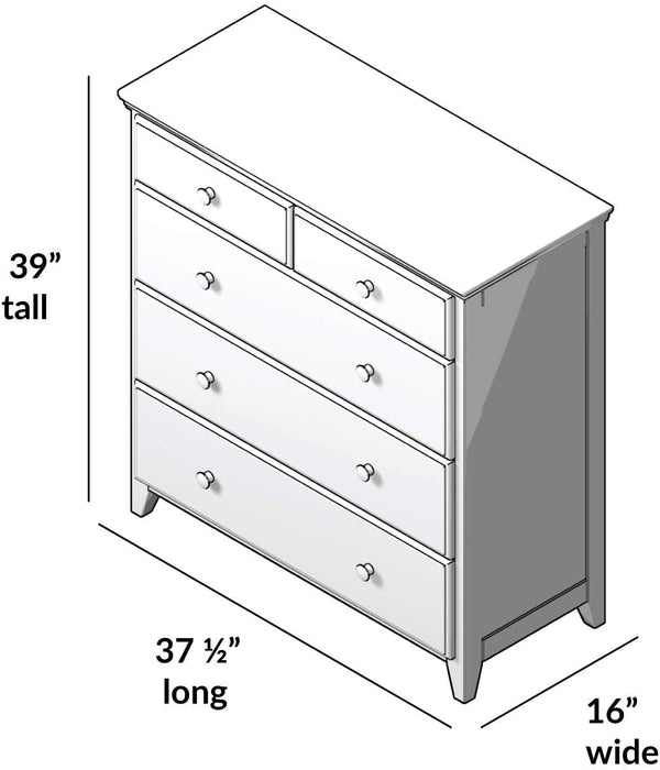 Jackpot Deluxe 2 over 3 5-Drawer Dresser
