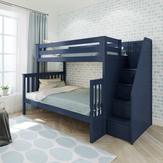 Jackpot Deluxe Twin over Full Staircase Bunk-Holds 400 LBS on each bed...Parent Friendly