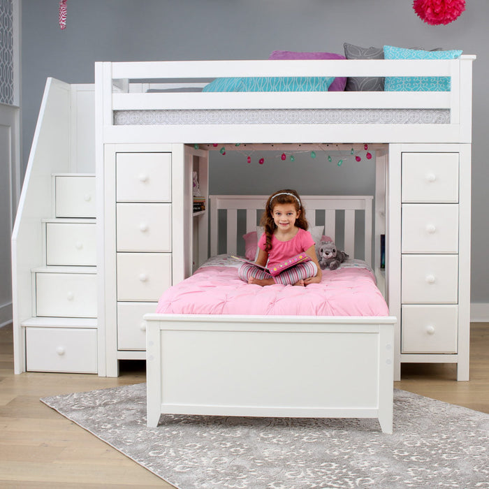 Jackpot Deluxe Staircase Loft Bed Storage Storage + Twin Bed