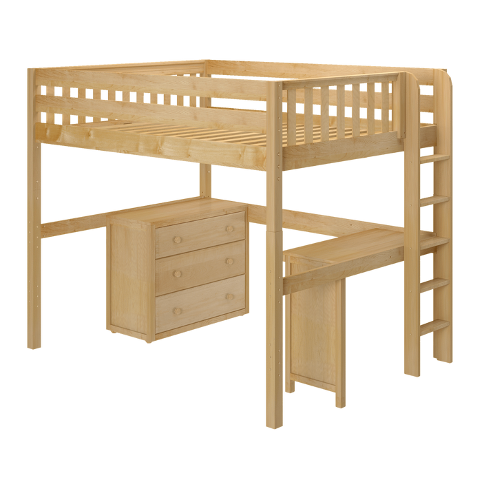 Maxtrix Full High Loft Bed with Desk + Storage (800 Lbs. Rating)