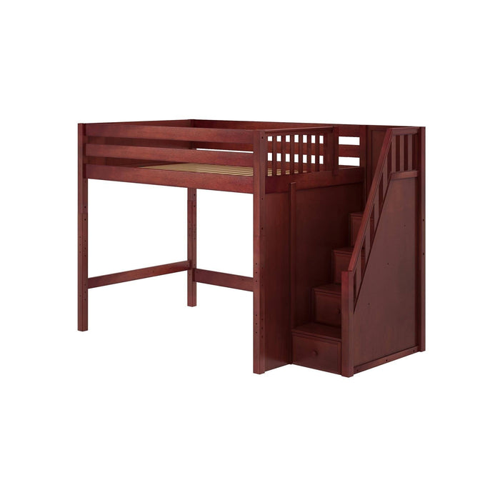 Maxtrix Full High Loft Bed with Stairs (800 Lbs. Rating)