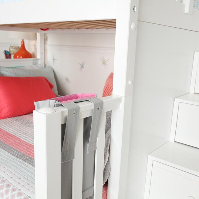 Maxtrix Medium Twin over Full Bunk Bed with Stairs + Slide (800 Lbs. Rating)