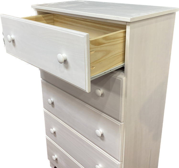 Clearance Molly Monkey Signature 5 Drawer Dresser in White Wash