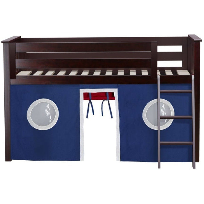 Jackpot Deluxe Twin Play Loft with Red/Blue/White Curtain