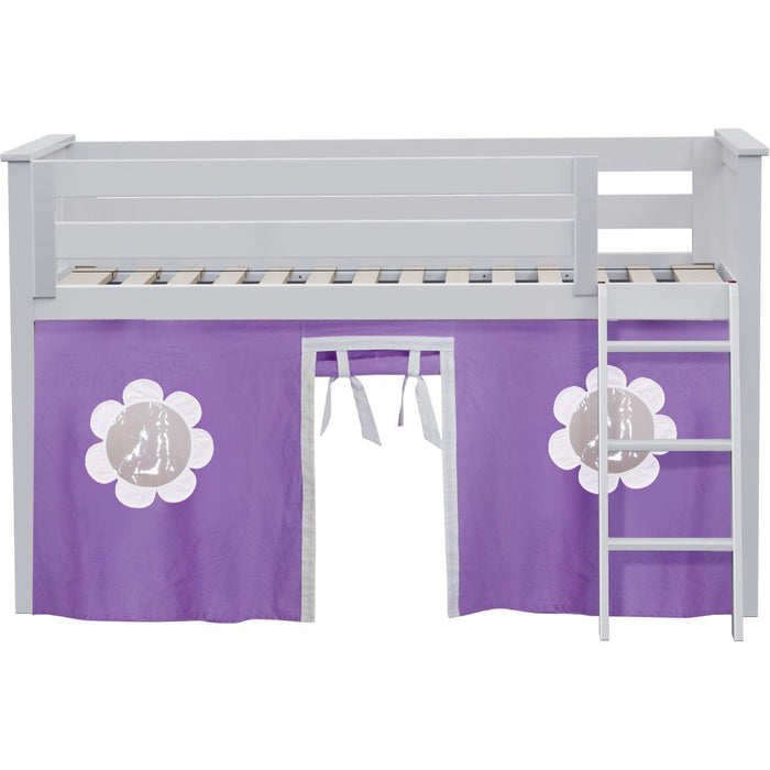 Jackpot Deluxe Twin Play Loft with Purple/White Curtain