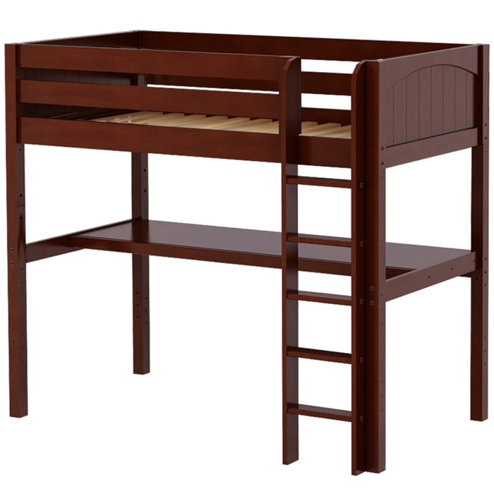 Maxtrix Twin High Loft Bed with Straight Ladder + Desk (800 Lbs. Rating)