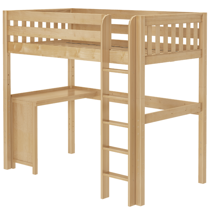 Maxtrix Twin High Loft Bed + Corner Desk (800 Lbs. Rating)