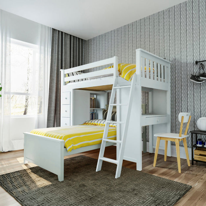 Jackpot Deluxe Loft Bed Storage Study + Twin Bed