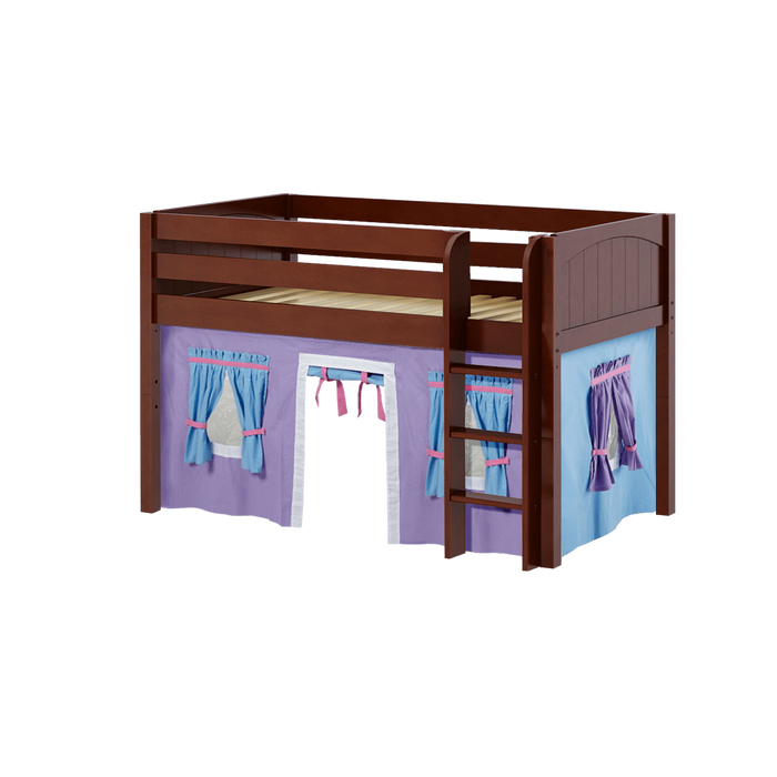 Maxtrix Twin Low Loft Bed with Straight Ladder + Curtain (800 Lbs. Rating)