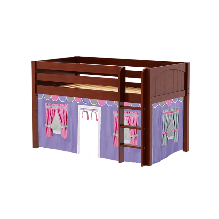 Maxtrix Twin Low Loft Bed with Straight Ladder + Curtain (800 Lbs. Rating)