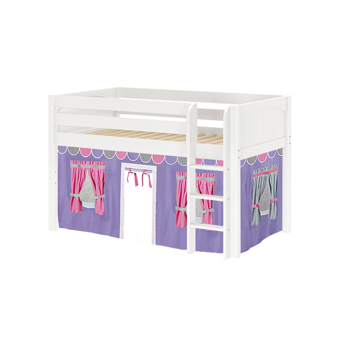 Maxtrix Twin Low Loft Bed with Straight Ladder + Curtain (800 Lbs. Rating)