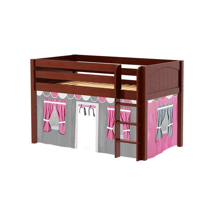 Maxtrix Twin Low Loft Bed with Straight Ladder + Curtain (800 Lbs. Rating)