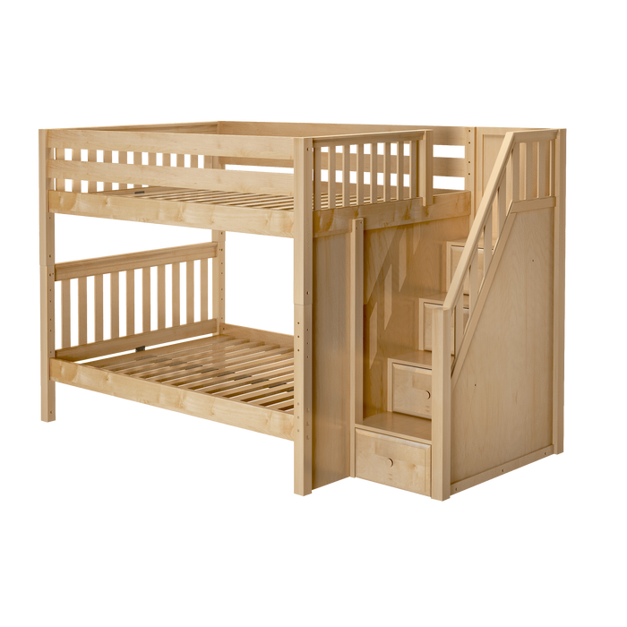Maxtrix Full Medium Bunk Bed with Stairs (800 Lbs. Rating)