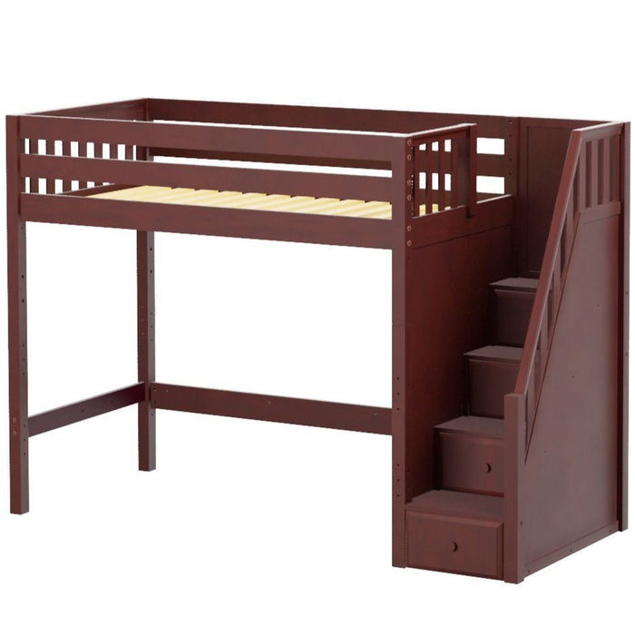 Maxtrix Twin XL High Loft Bed with Stairs (800 Lbs. Rating)
