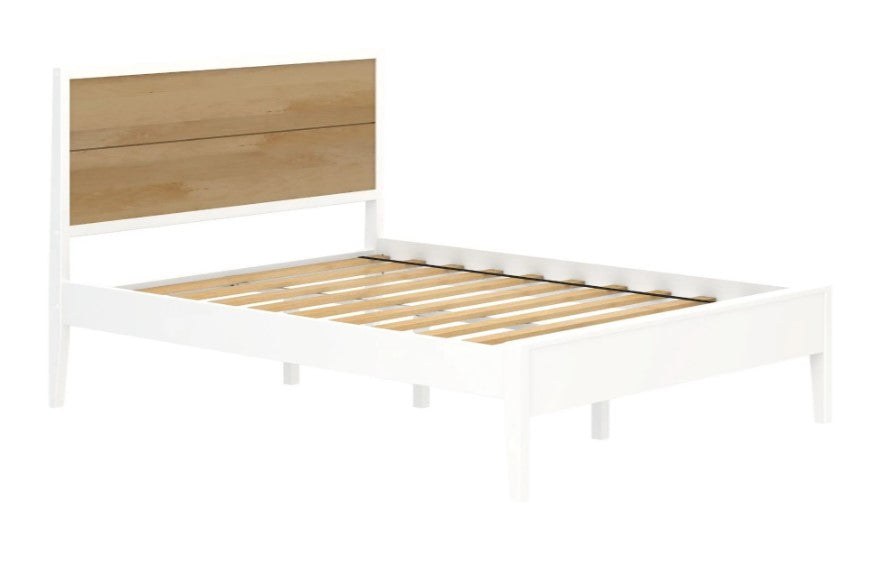Maxtrix Scandinavian Bed White and Natural
