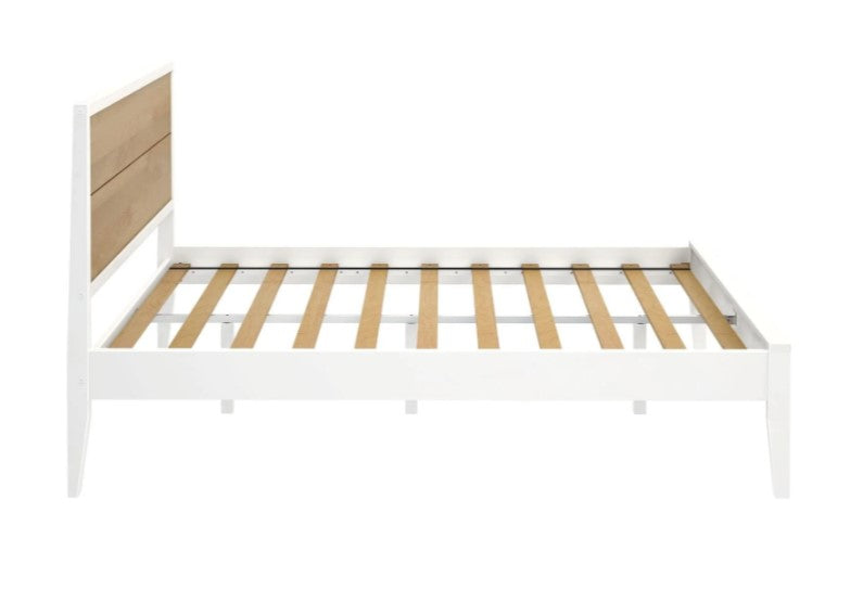 Maxtrix Scandinavian Bed White and Natural