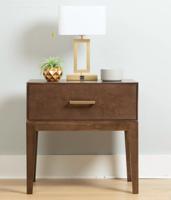 Maxtrix Scandinavian Nightstand Walnut
