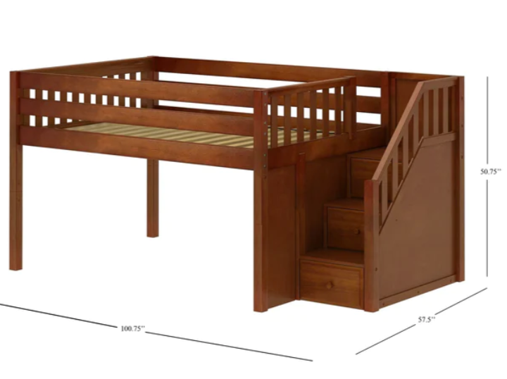 Maxtrix Full Low Loft With Staircase (800 Lbs. Rating)