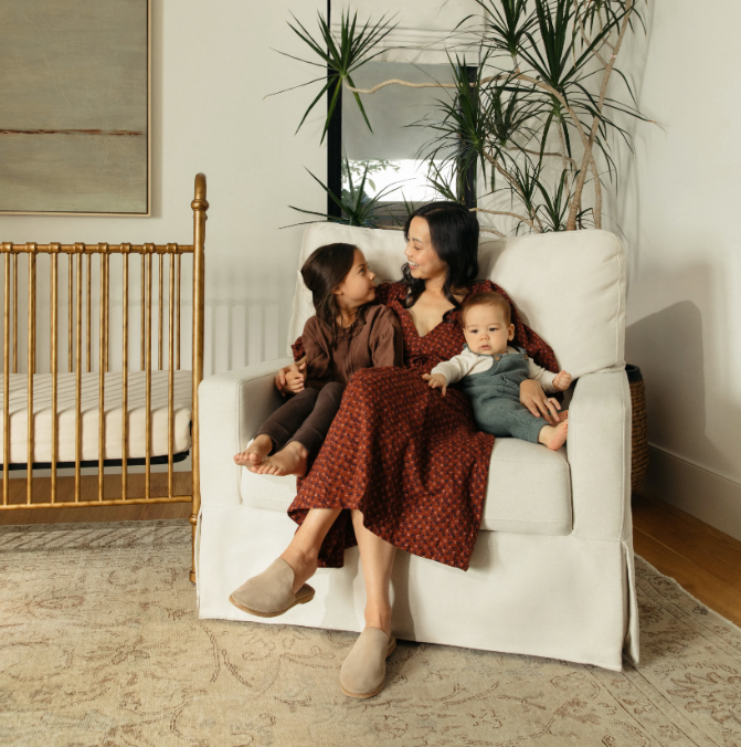 Crawford Pillowback Chair and a Half, Comfort Swivel Glider in Eco-Performance Fabric | Water Repellent & Stain Resistant