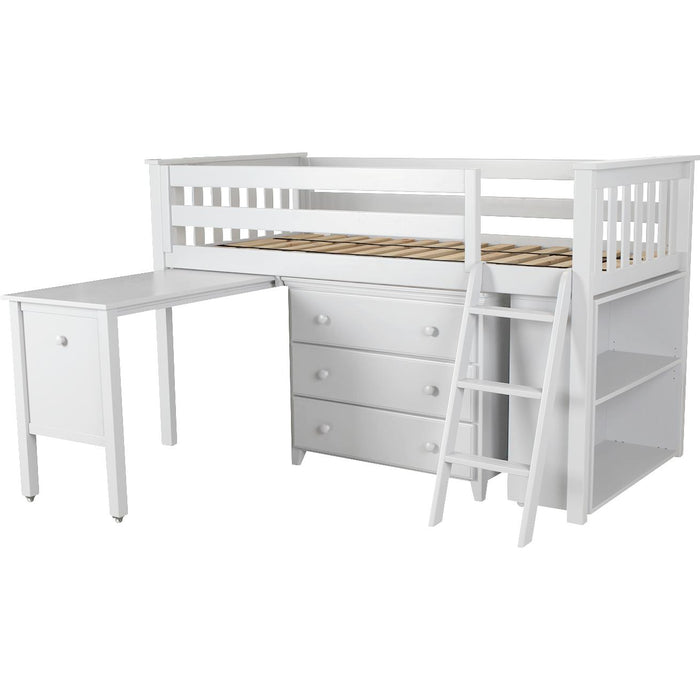 Jackpot Deluxe Twin Storage Loft Bed with Dresser