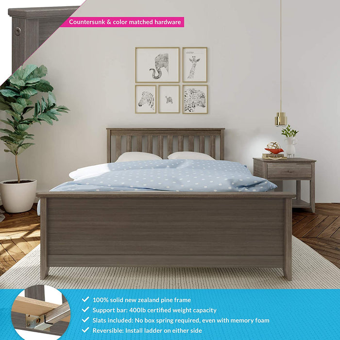 M3 Full Bed with Slat Headboard & Foot Panel + Slat Roll 400lbs rating