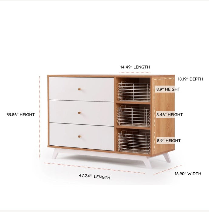 dadada Central Park 3-drawer, 2 shelves dresser