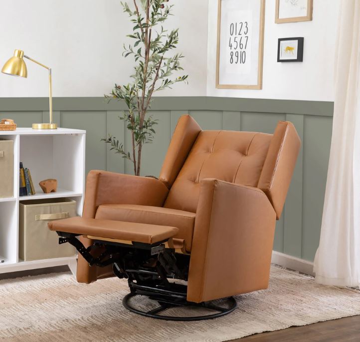 Davinci Maddox Recliner and Swivel Glider in Vegan Leather