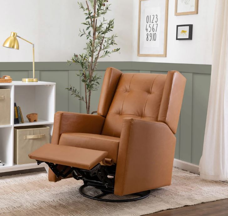 Davinci Maddox Recliner and Swivel Glider in Vegan Leather