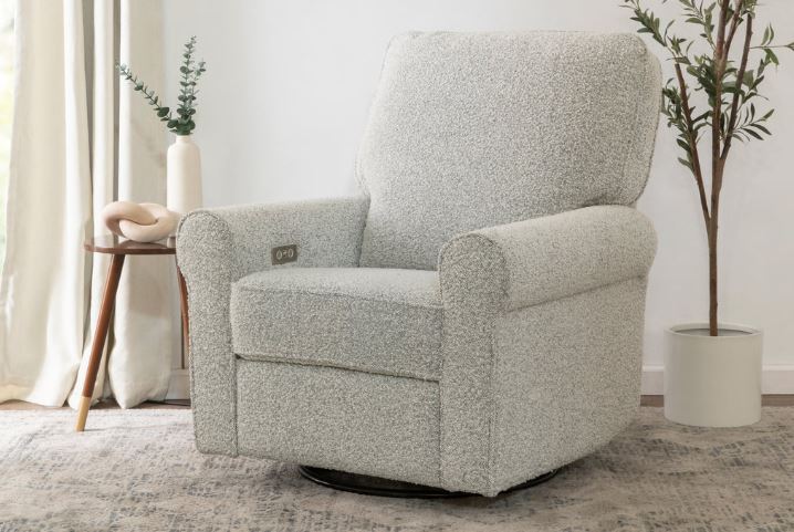Monogram Power Monroe Recliner and Swivel Glider in Eco-Performance Fabric with USB port | Water Repellent & Stain Resistant