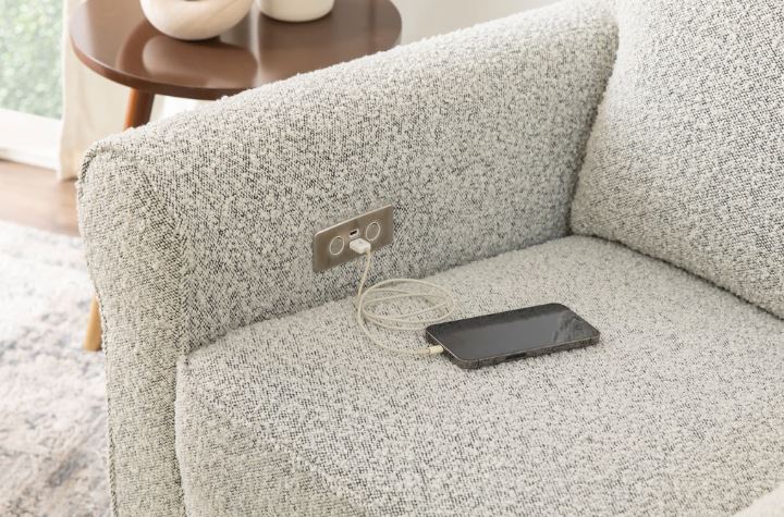 Monogram Power Monroe Recliner and Swivel Glider in Eco-Performance Fabric with USB port | Water Repellent & Stain Resistant