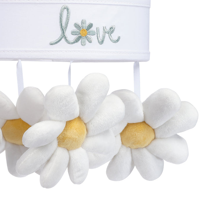 Lambs & Ivy Sweet Daisy White Floral Musical Baby Crib Mobile Soother Toy  FREE SHIPPING