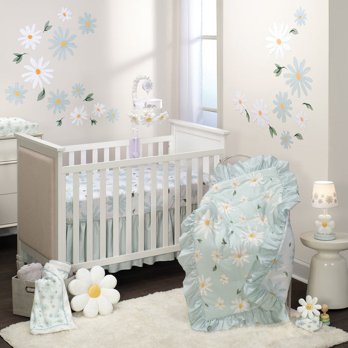 Lambs & Ivy Sweet Daisy White Floral Musical Baby Crib Mobile Soother Toy  FREE SHIPPING