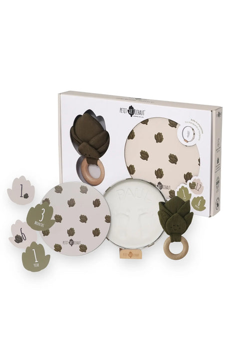 Birth Gift Set - Baby Handprint Kit, Comforter & Milestone Cards | Baby Shower Gift
