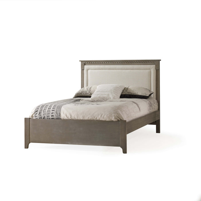 Natart Ithaca Double Bed 54″ (low profile footboard) with Linen Weave Upholstered Headboard Panel