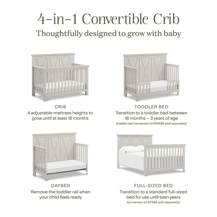 Black Friday Deal! Monogram Emory Farmhouse 4-in-1 Convertible Crib