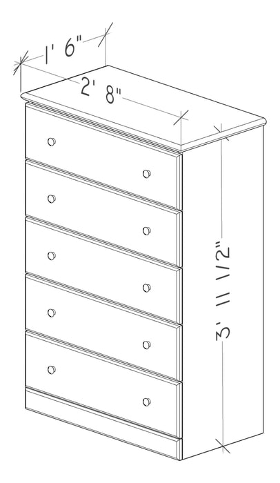 Perdue 5 Drawer Dresser