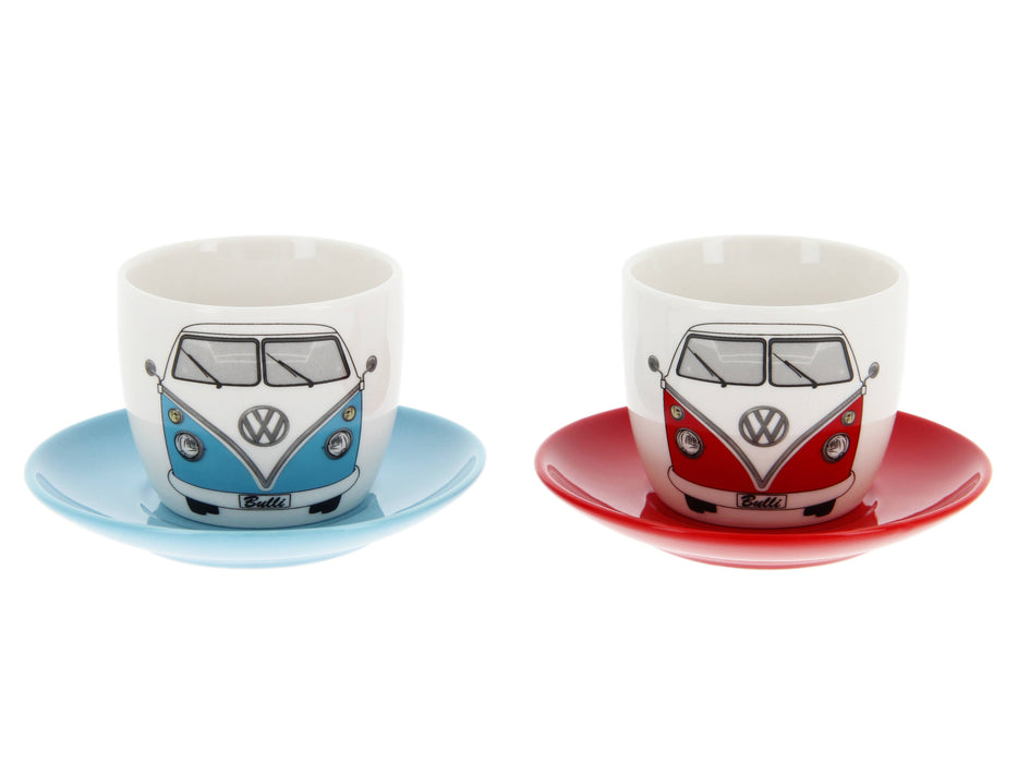 VW T1 Bus Espresso Cup 2-pc Set 100ml - Front/BL & RD