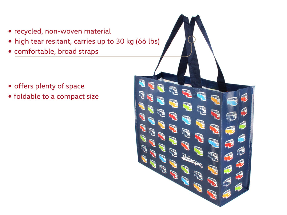 VW Bus Reuseable Large Bulk Foldable Shopper Bag  - Parade