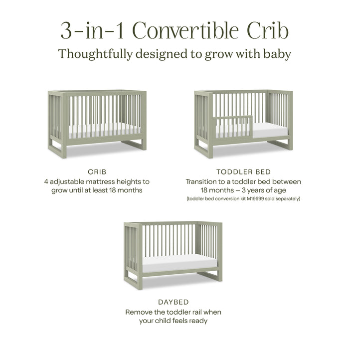 Black Friday Deal! Namesake Nantucket 3-in-1 Convertible Crib with Toddler Bed Conversion Kit