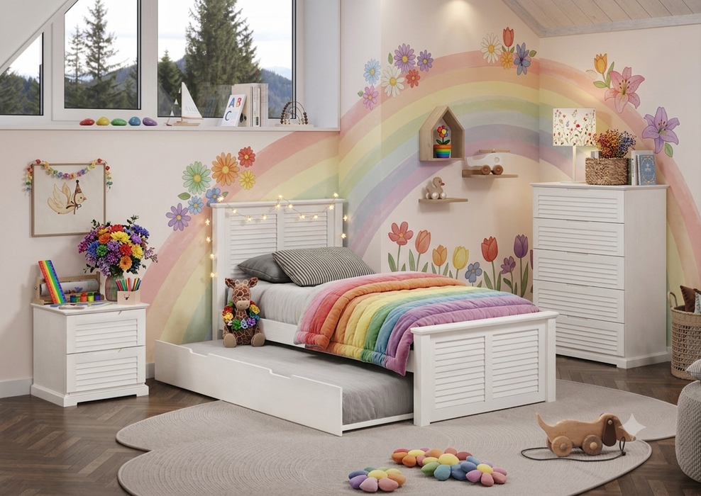 Innovations Cove Platform Bed in Pearl White